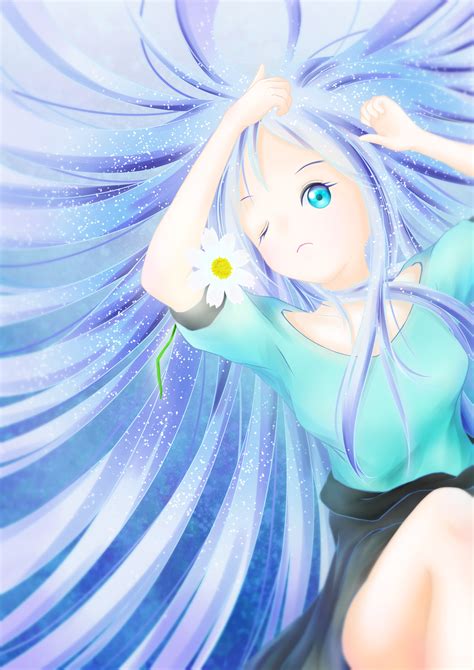 Download Wallpaper 2316x3274 Girl Flower Glance Anime Hd Background