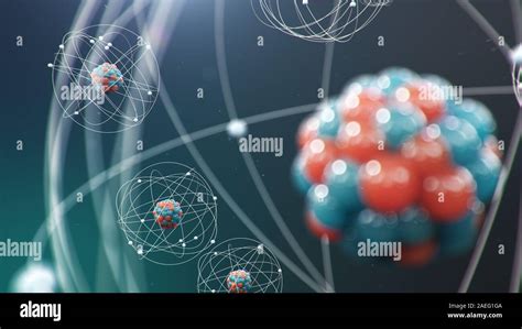 3d Illustration Atomic Structure Atom Is The Smallest Level Of Matter
