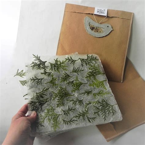 Green Tree Handmade Paper Nature Paper Sheets Christmas T Etsy