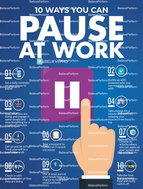 10 Ways You Can Pause At Work Believeperform The Uks Leading