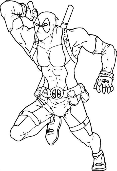 X men coloring pages for kids. Deadpool Taking Sword Coloring Page - Free Printable ...