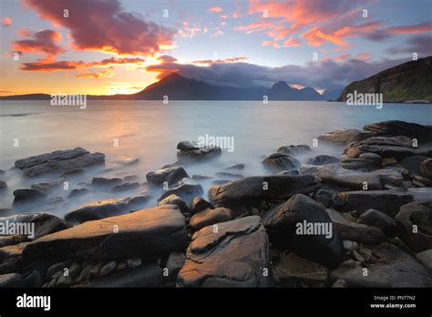 Amazing Sunset Over Elgol Beach Skye Island Scotland Stock Photo Alamy