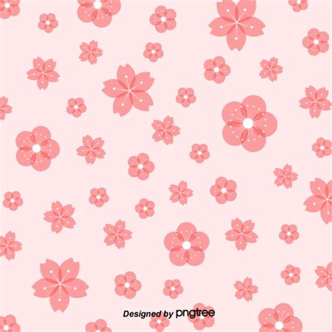 Pink Simple Japanese Cherry Blossom Element Combination Background