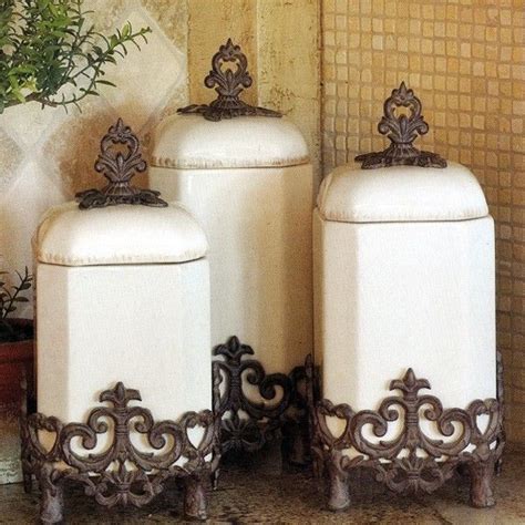 Gg Collection 3 Piece Cream Canister Set Old World Decorating