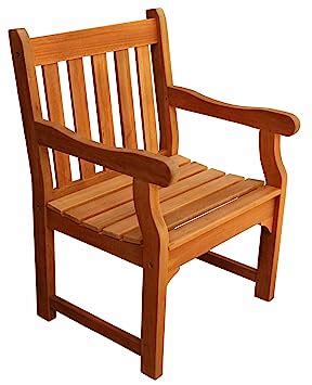 Luunguyen Adam Outdoor Hardwood Dining Arm Chair Natural Wood Finish Hojlaohux
