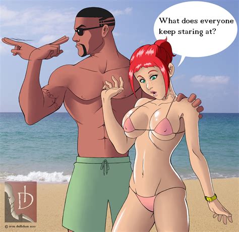 Maxime And Sophya At The Beach By Iron Dullahan Hentai
