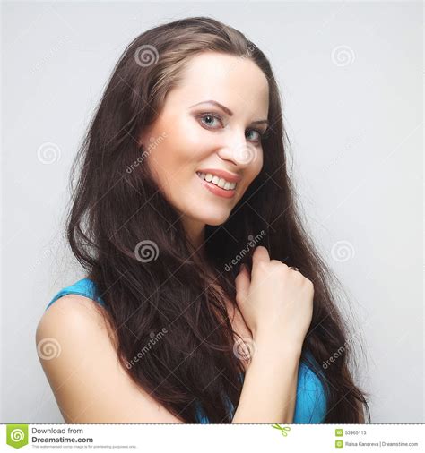 Beautiful Woman With Big Happy Smile Stock Image Image Of Elegant Happy 53965113