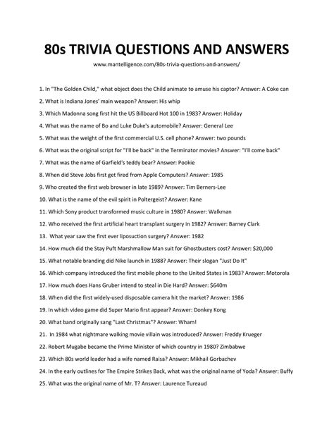 Among these were the spu. 82 Best 80s Trivia Questions and Answers - This is the ...