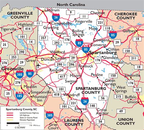 Map Of Spartanburg South Carolina System Map