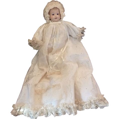 Christening Dress With Baby Porcelain Doll 1982 From Rarefinds On Ruby Lane