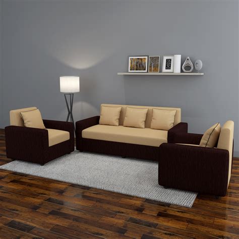 Enter your email address to receive alerts when we have new listings available for 3 2 1 sofa set. Bharat Lifestyle Tulip311 Fabric 3 + 1 + 1 Brown Sofa Set ...
