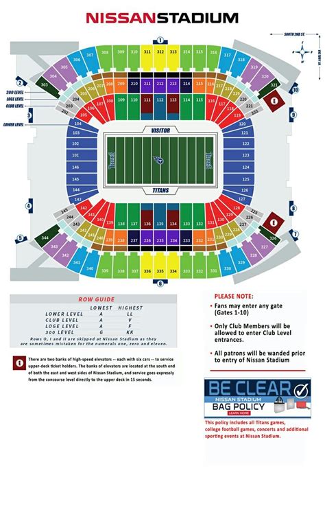 Tennessee Titans Seating Chart Tennessee Tennessee Titans The Row