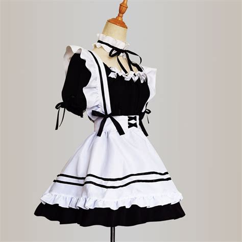 French Maid Dressblack Costume Dress With Choker And Etsy