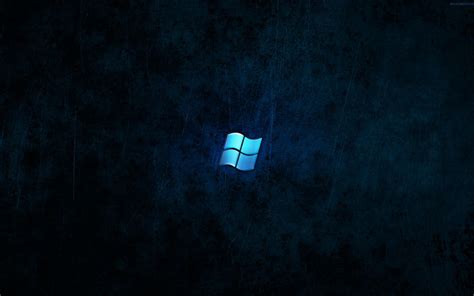 Wallpaper Blue Microsoft Windows Logo On Blue Black Background On