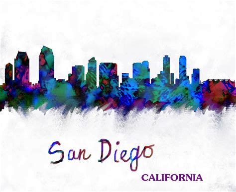 San Diego California Skyline Painting By Enki Art Fine Art America
