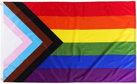 Frf 3x5 Feet Progress Pride Flag Vivid Color And Fade Proof Rainbow