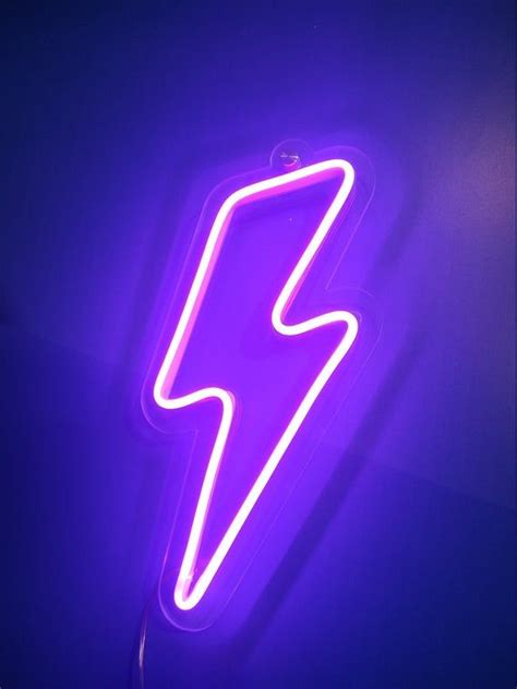 Led Lightning Boltneon Sign Lightninglightning Bolt Neon Etsy Light