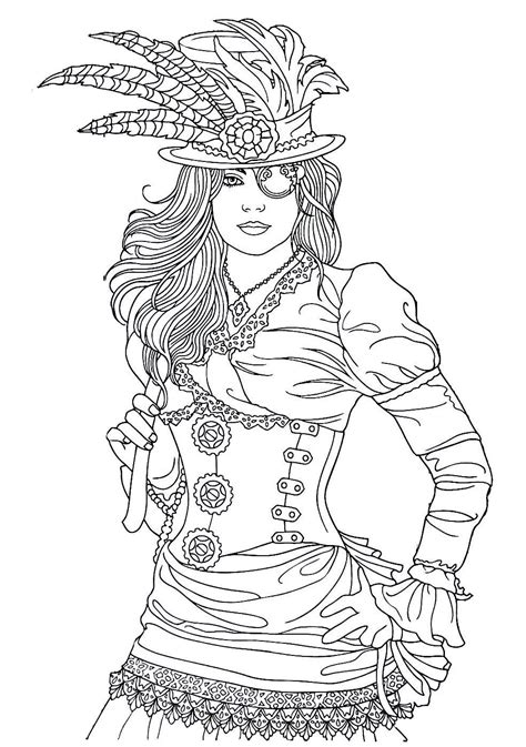 You can download free printable steampunk coloring pages at coloringonly.com. Steampunk printable coloring book page - easy to medium ...