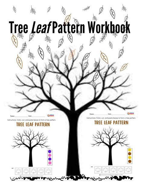 Prek 1st Grade Autumn Pattern Play Cut Paste And Create Leafy Tree