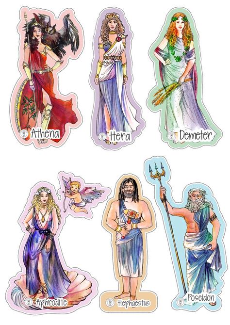 Greek Gods And Goddesses Printable Stickers Be Different Baby In 2020