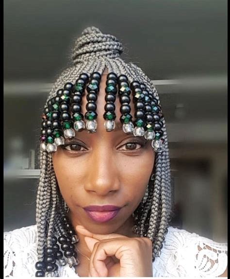 Braided Cornrow Wig With Beads Pls Chose Your Preferred Color Grey