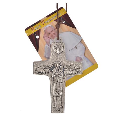 Cross Of Pope Francis In Metal With String 8x5cm Online Sales On