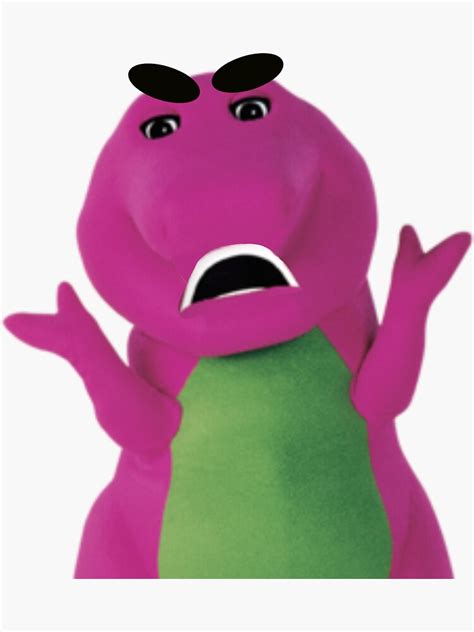 Angry Barney Sticker For Sale By Isahoney Redbubble