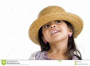 Cute, Girl, With, Straw, Hat, Royalty, Free, Stock, Images