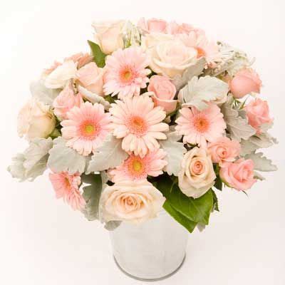Peach Colored Daisys And Roses Beautiful Bouquet Of Flowers All