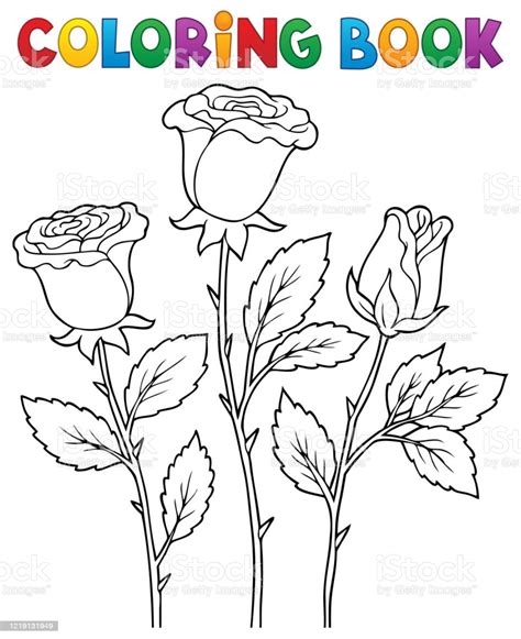 작가 흰귀 총편수 총 20화. 색칠 공부 장미 꽃 이미지 1 가시에 대한 스톡 벡터 아트 및 기타 ...