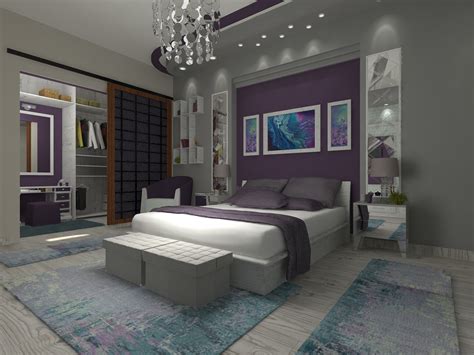 Teal Purple Bedroom Design On Behance