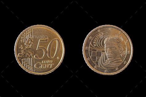 Croatian 2023 50 Euro Cent Coin Obverse And Reverse Depicting Nikola