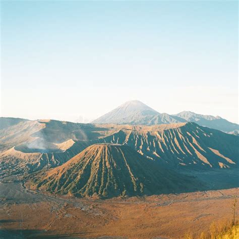 Famous Mount Bromo In East Java Indonesia During The Daytime Stock