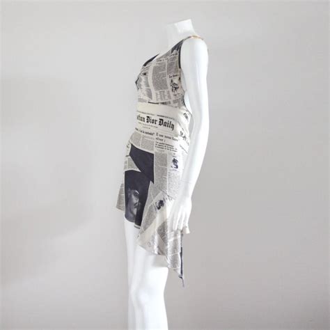 christian dior 2001 iconic newsprint newspaper dress by john galliano for sale at 1stdibs
