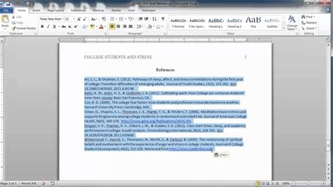 How To Write References In Apa Format In Microsoft