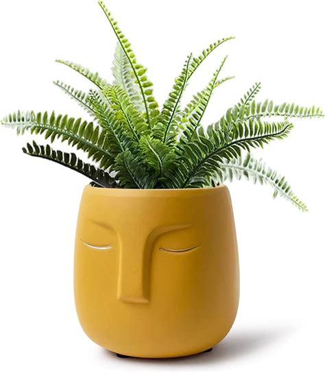 Gelive Head Succulent Plant Pot Ceramic Face Planter