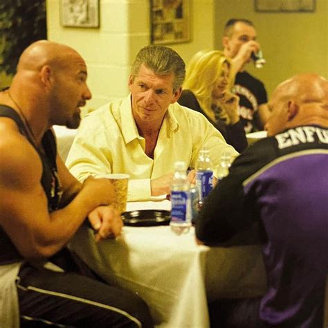 Goldberg Stone Cold Steve Austin And Mr Mcmahon Hanging Out In Catering