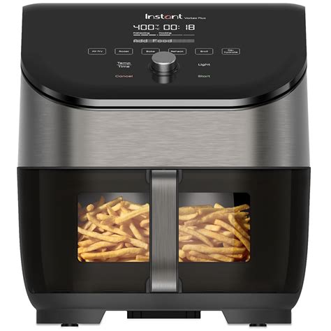 Instant Vortex Plus 6 Quart Stainless Steel Air Fryer With Clearcook