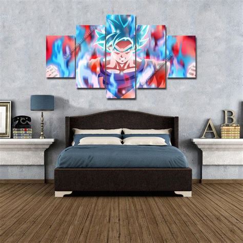 Dragon ball z 5 piece canvas. Goku Super Saiyan Dragon Ball - Anime 5 Panel Canvas Art Wall Decor - Canvas Storm