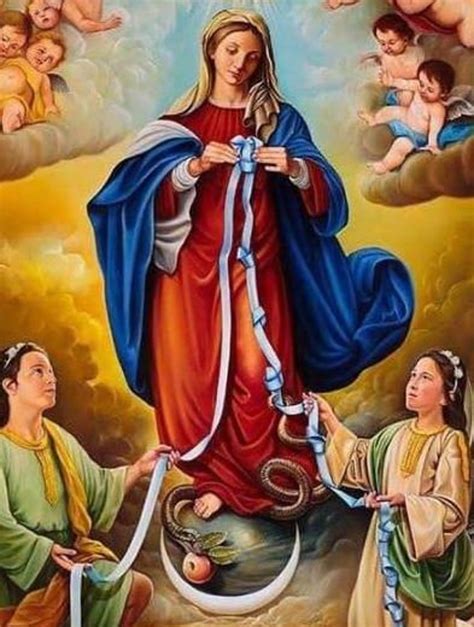 mary untier of knots catholic icons our lady undoer of etsy
