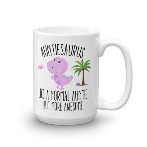 Auntiesaurus Coffee Mug Auntie Dinosaur Coffee Mug Aunt Etsy