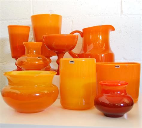 Vintage Swedish Orange Glass Vase By Erik Höglund For Boda At 1stdibs