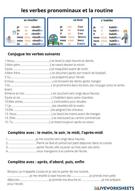 Le Passe Compose Des Verbes Pronominaux French Worksheets French My