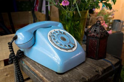 Blue Vintage Phone Stock Image Image Of Telecommunications 64820885