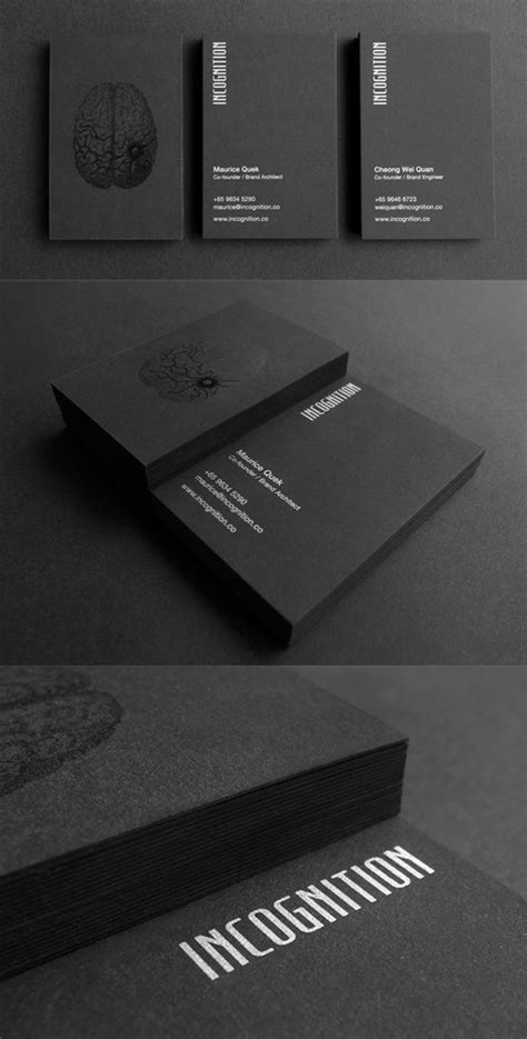 Dark And Mysterious Inspired Black Business Card Design Cardobserver