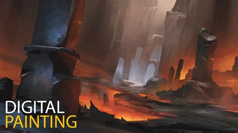 Lava Cave Digital Painting Process Youtube