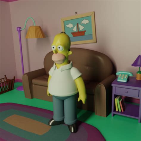 Homer Simpson D Model Blend Free Dmodels