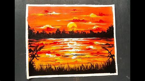 Sunrisesunset Easy Acrylic Painting Tutorial For Beginners Subscribe