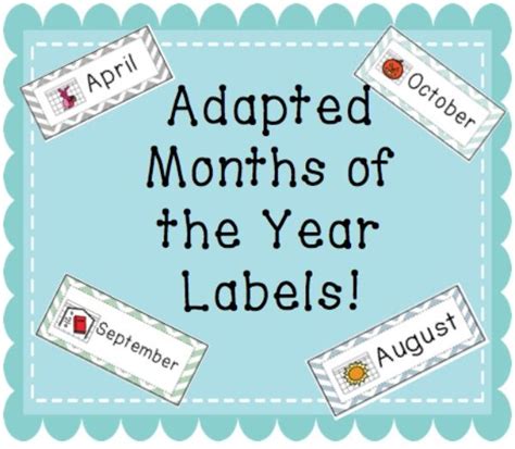 Chevron Months Of The Year Labels Adapted With Boardmaker Symbols