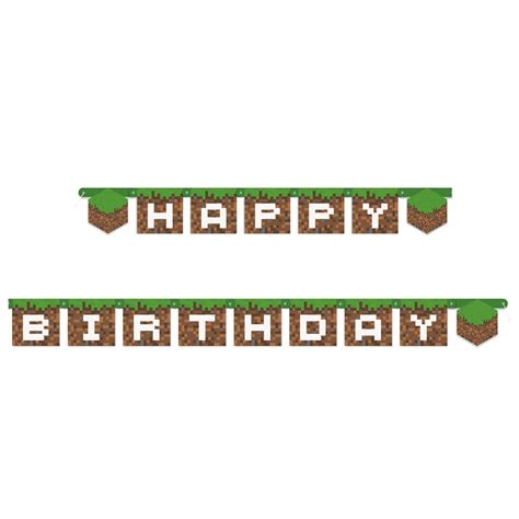 65ft Unique Minecraft Jointed Happy Birthday Banner 79419